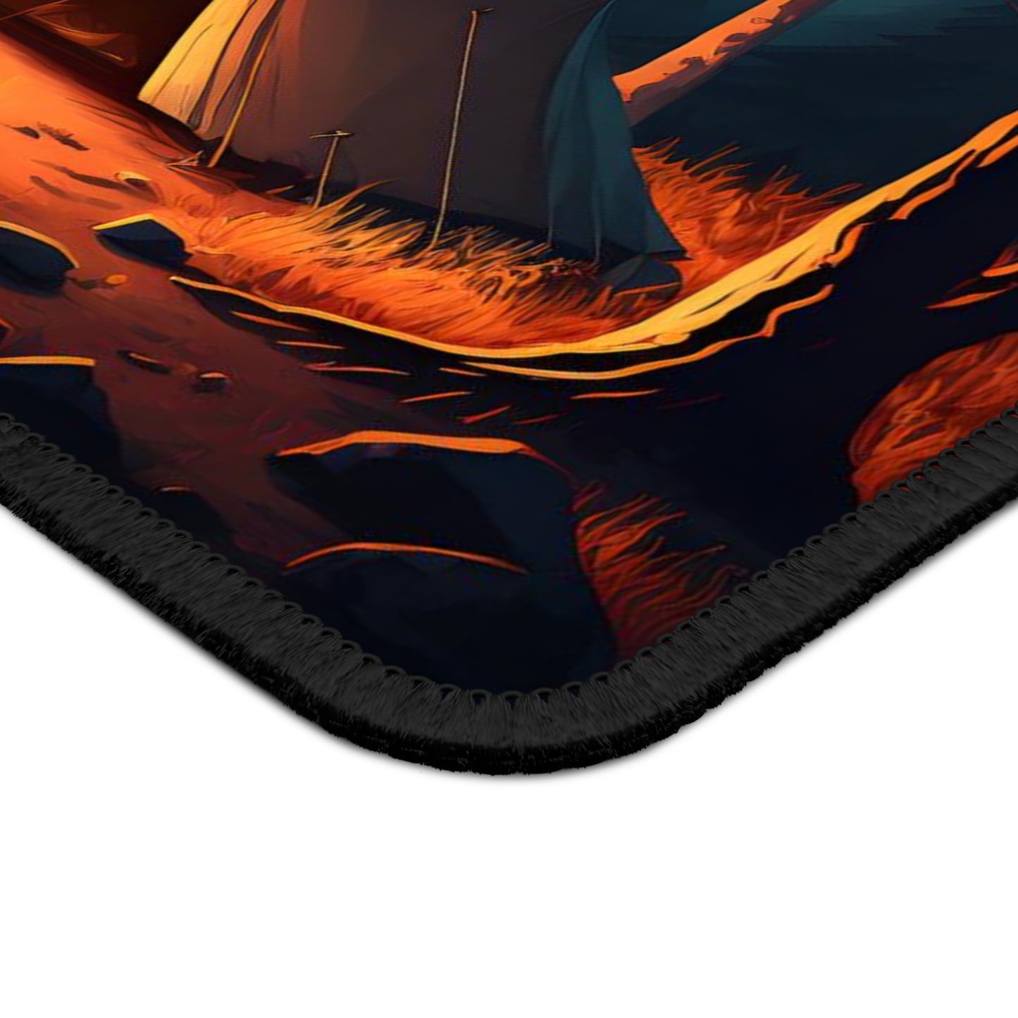 Forest Campfire Night Mouse Pad - Cozy Nature Desk Decor with Calm Camping Atmosphere