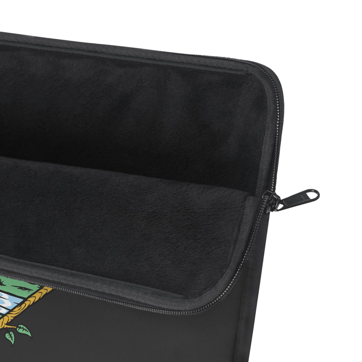 Cosmic Mountain Night Laptop Sleeve with Camping Illustration