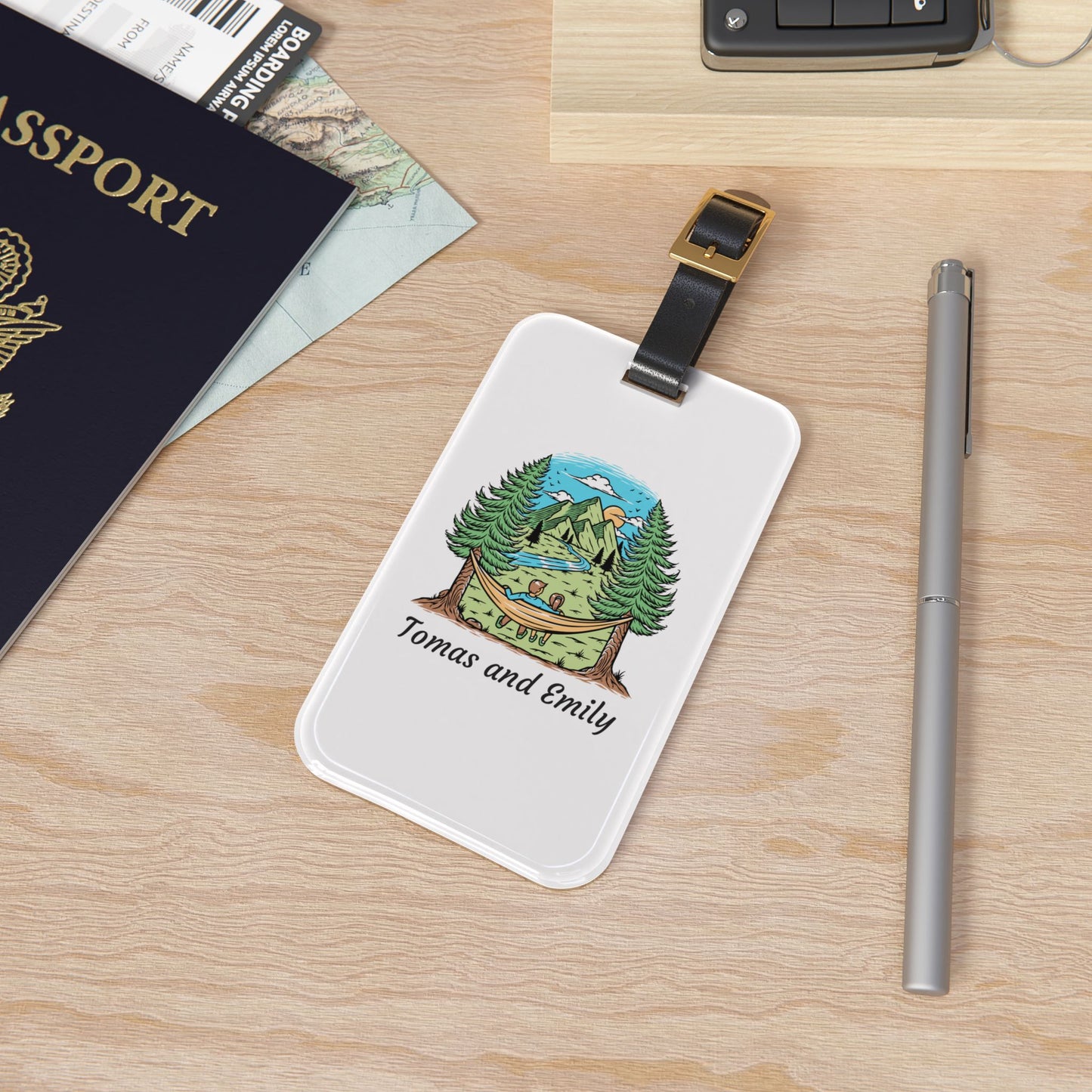 Personalized Couple Luggage Tag - Custom Names Travel Tag for Couples, Honeymoon & Adventure Trips