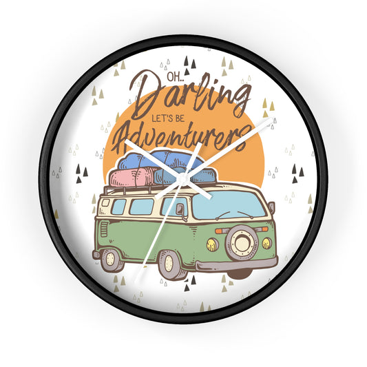 Adventure Awaits Wall Clock β Retro Camper Van Design