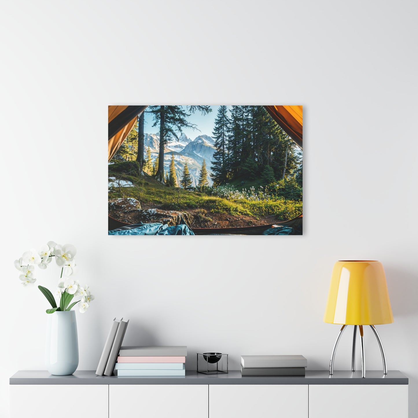 Mountain Wall Art – View From Tent Acrylic Print - Nature Landscape Decor