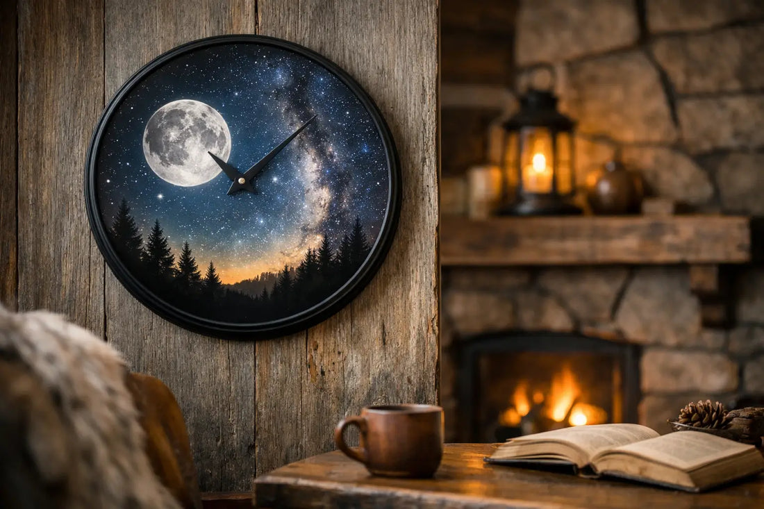 Night Sky Wall Clocks for Rustic Homes
