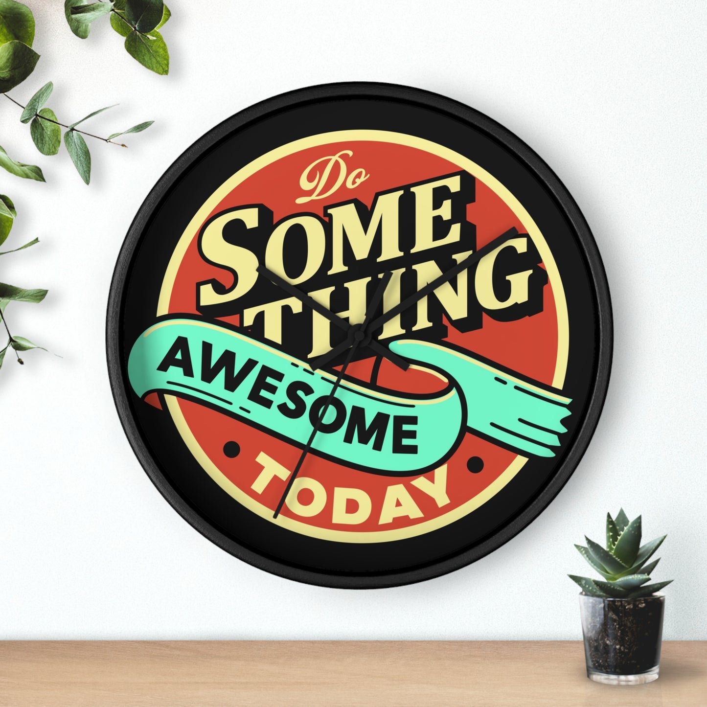 Do Something Awesome Today Wall Clock - Motivational Home Decor with Retro Typography