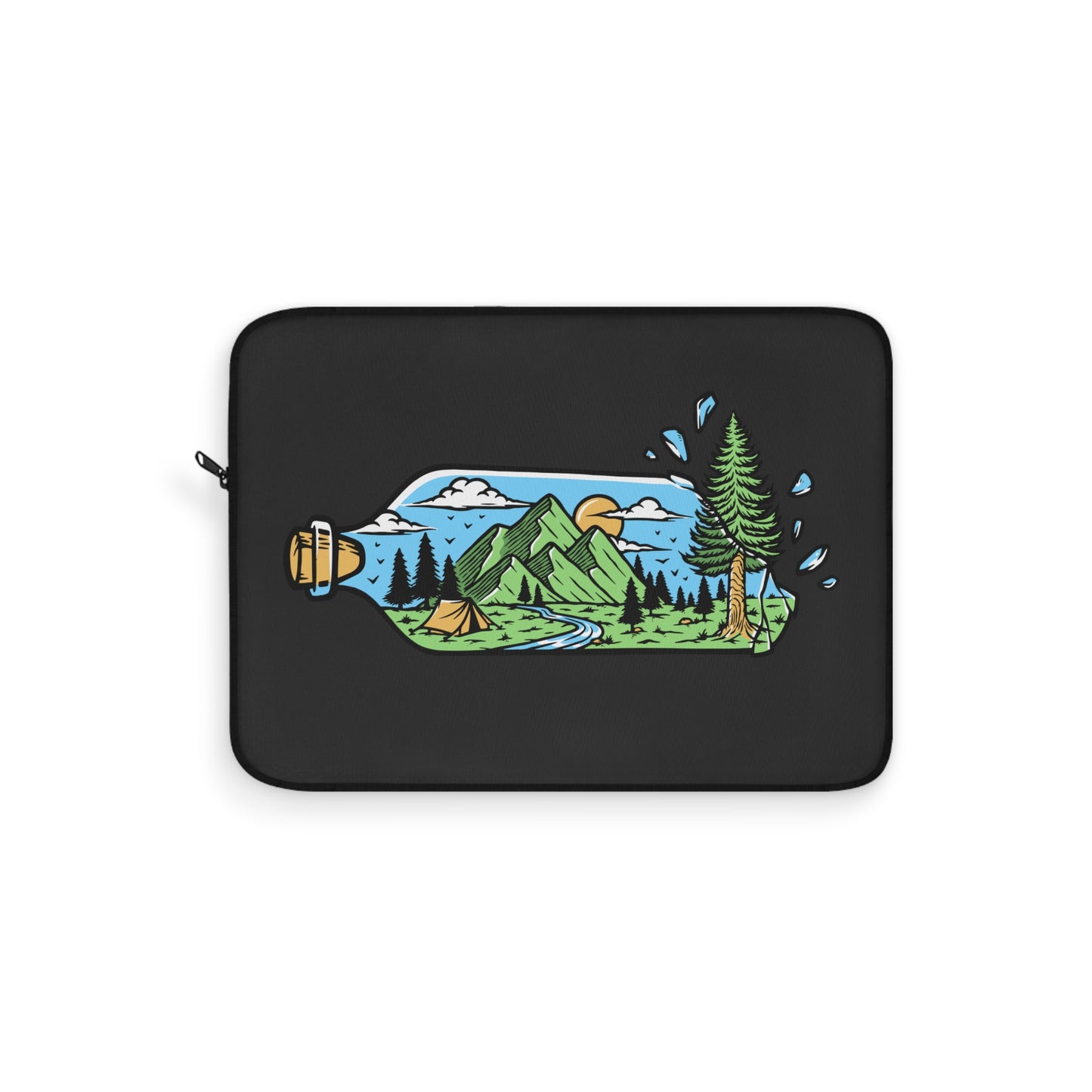 Adventure in a Bottle Laptop Sleeve - Nature Illustration Protective Case for Travelers & Outdoor Souls