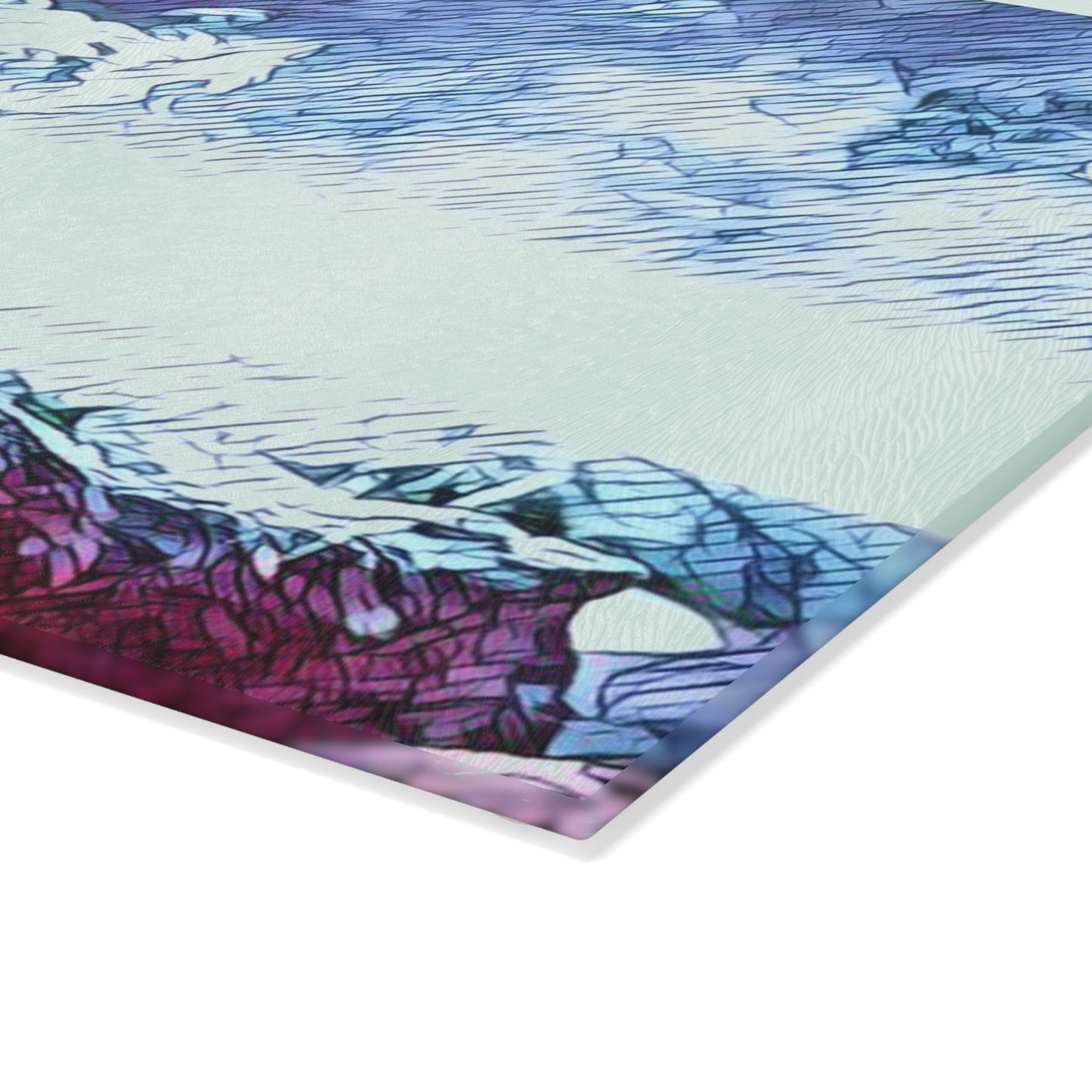 Camping Coffee Mouse Pad - Mountain Campfire Desk Mat, Outdoor Adventure Nature Illustration