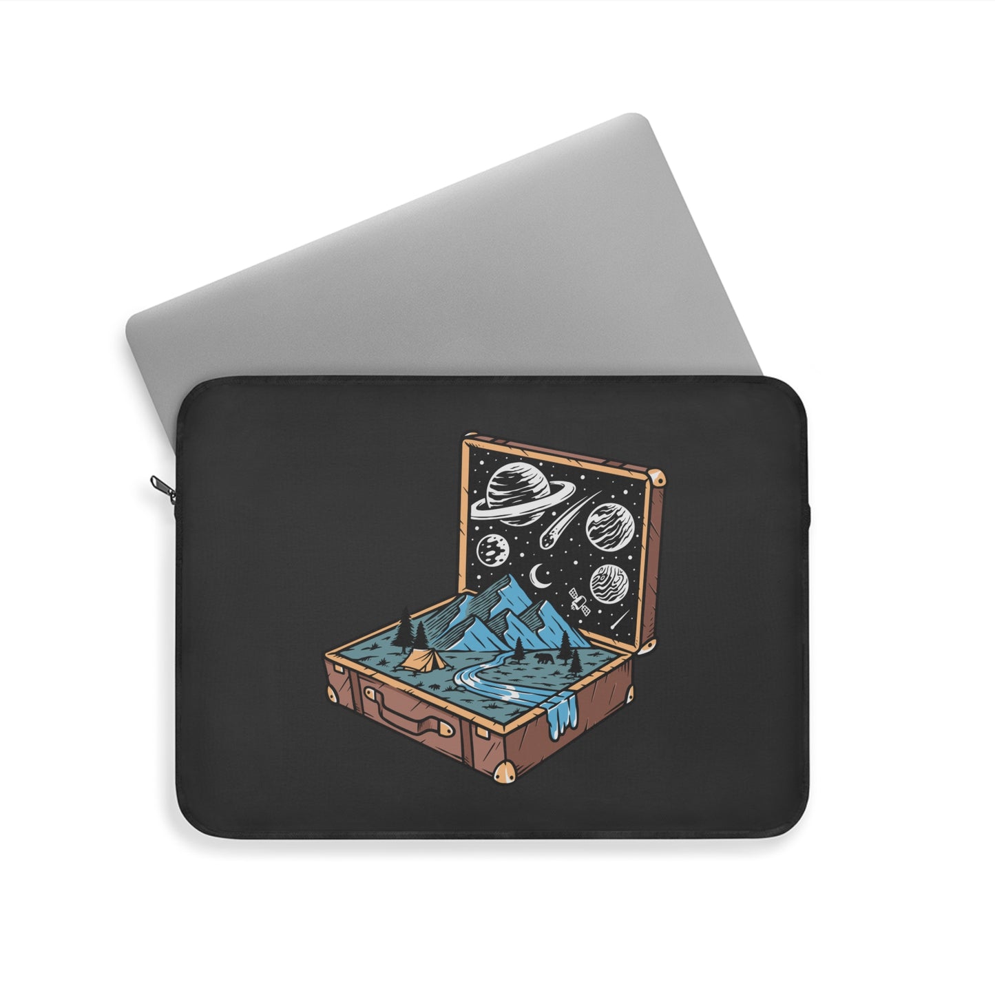 Universe in a Suitcase Laptop Sleeve -Travel-Inspired Protective Case for Digital Nomads & Adventure Dreamers