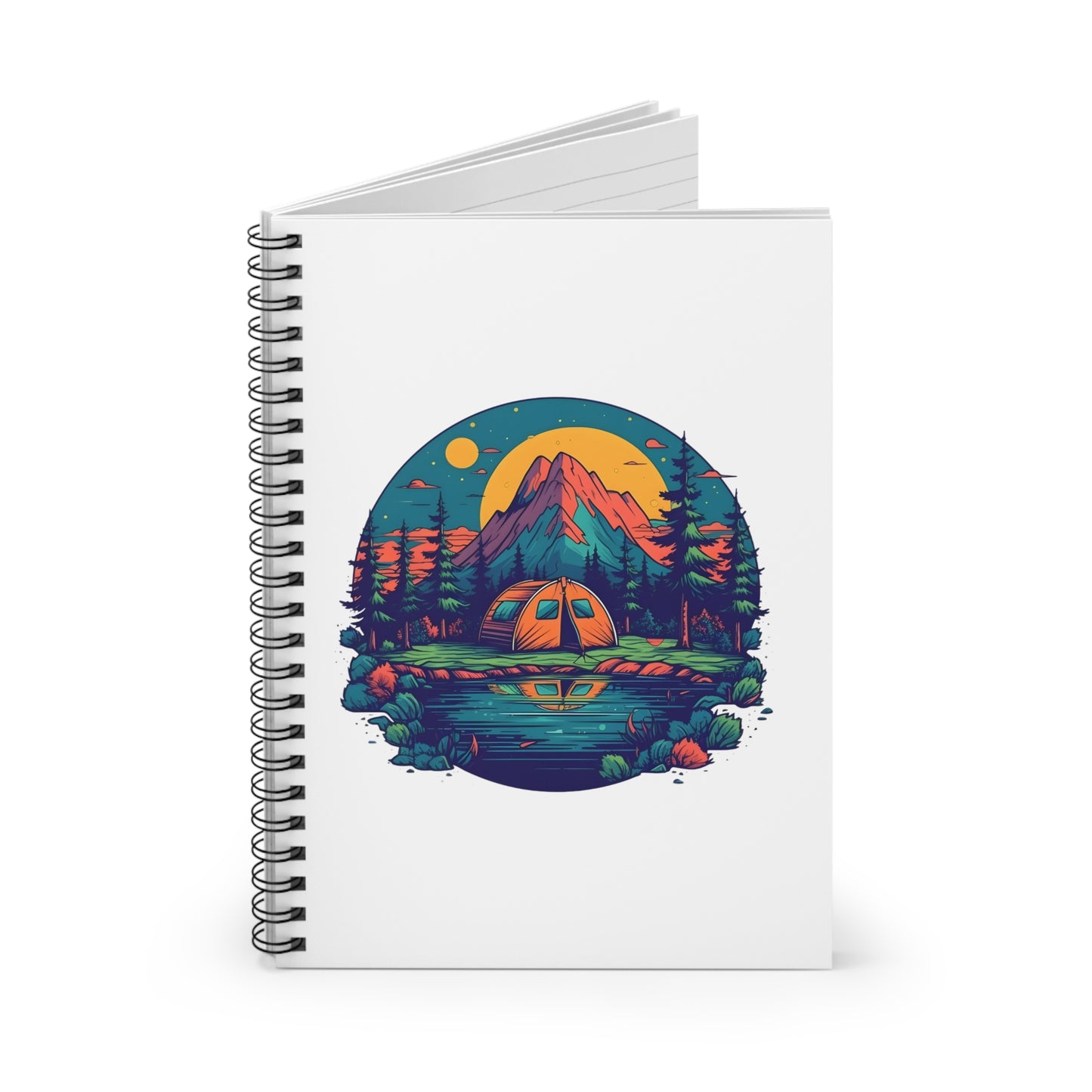 Mountain Camping Reflection Spiral Notebook - Nature Journal for Campers, Hikers & Outdoor Dreamers