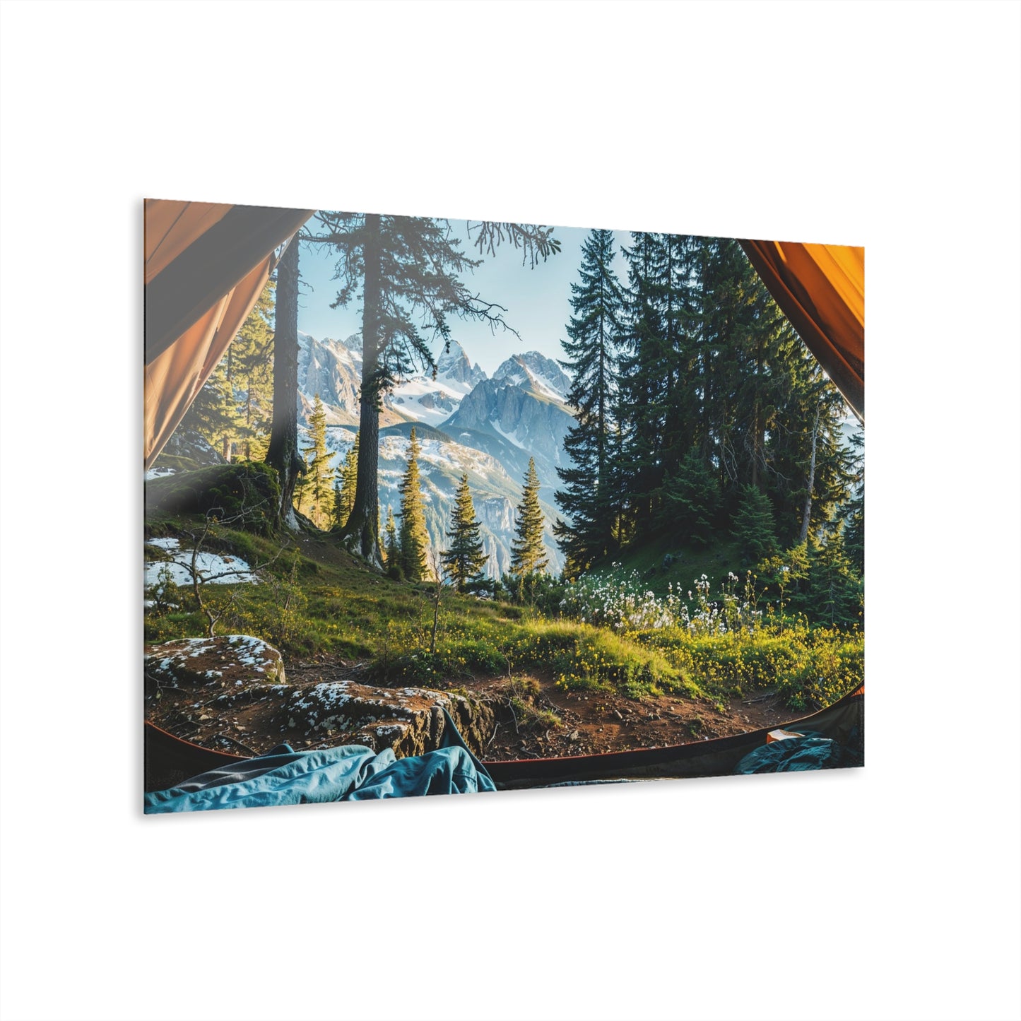 Mountain Wall Art – View From Tent Acrylic Print - Nature Landscape Decor