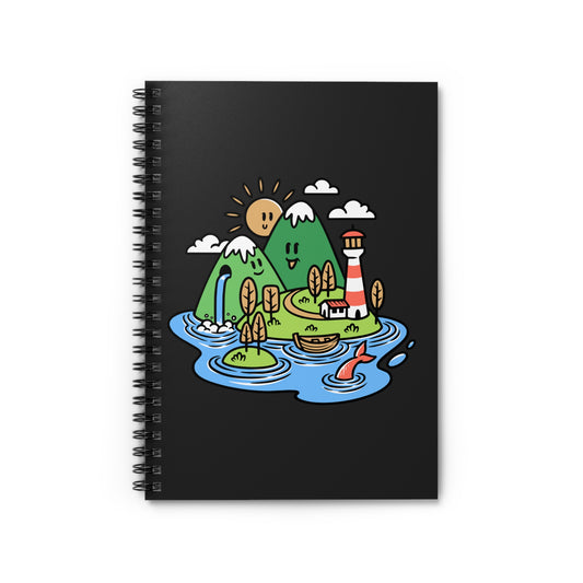 Cute Nature Spiral Notebook - Cozy Island Adventure Journal for Calm & Creative Moments