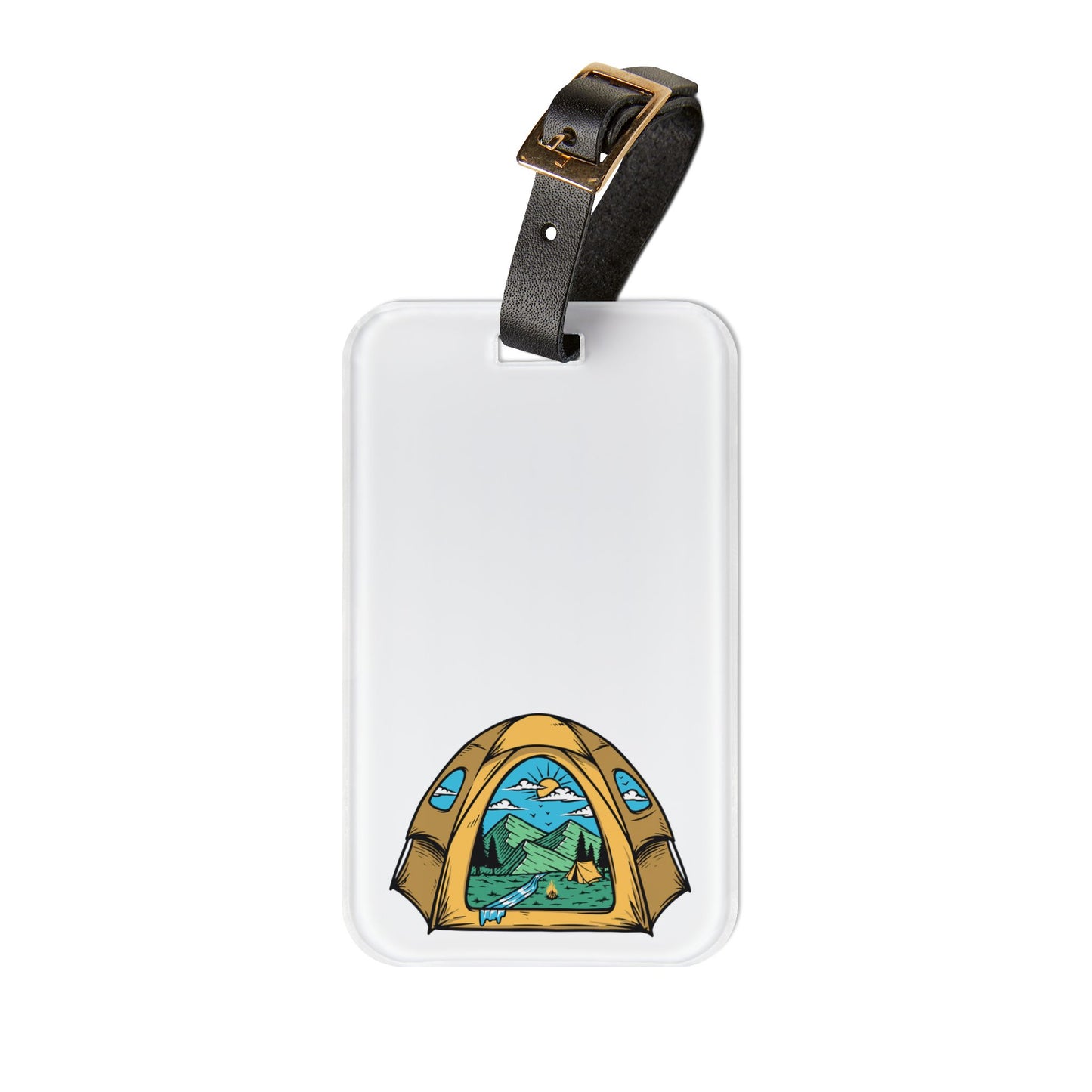 Camping Tent Luggage Tag - Outdoor Travel Tag for Campers & Adventure Lovers