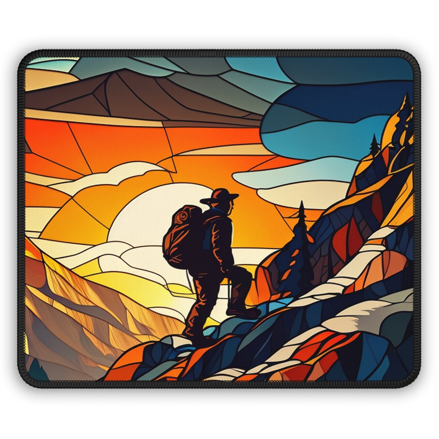 Mountain Hiker Mouse Pad - Cozy Nature Desk Accessory Inspired by Freedom and Adventure
