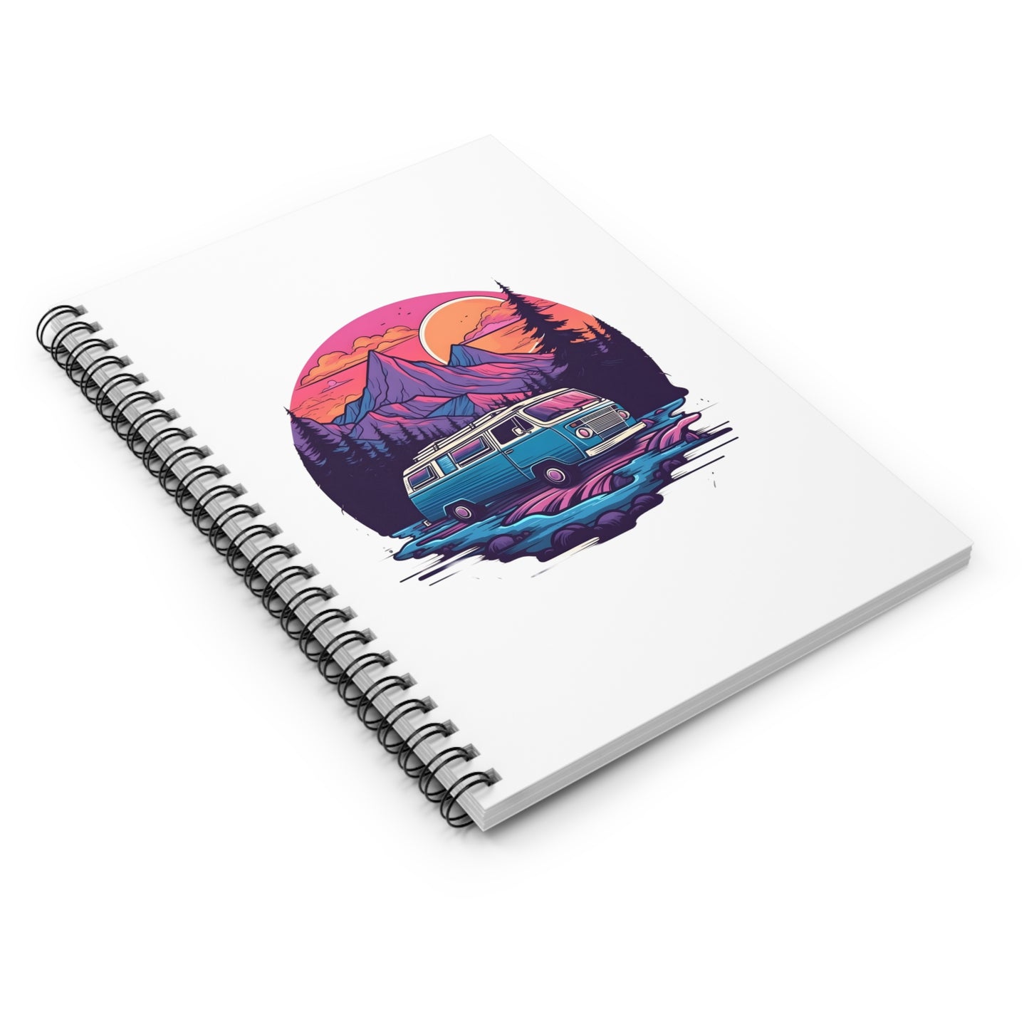 Van Life Sunset Spiral Notebook - Road Trip Journal for Travelers, Adventurers And Free Spirits