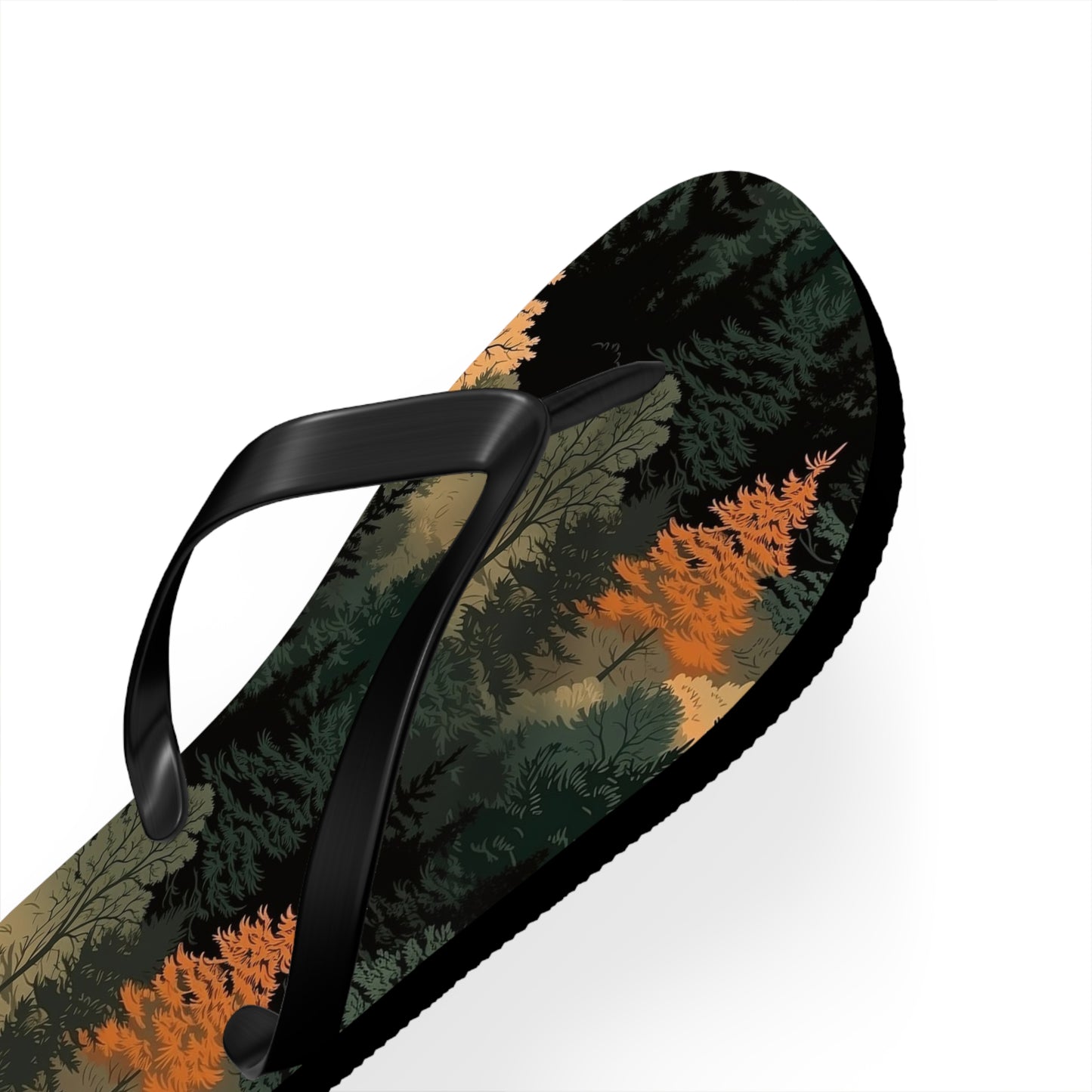 Forest Pattern Flip Flops - Nature Inspired Summer Sandals for Outdoor & Everyday Wear