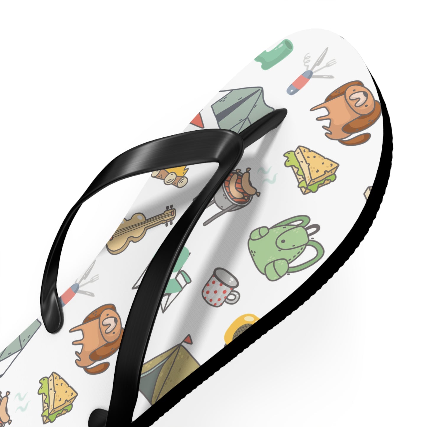 Funny Camping Flip Flops - Outdoor Adventure Sandals, Campsite Flip-Flops, Hiking Footwear, Summer Beach Shoes, Camping Gift