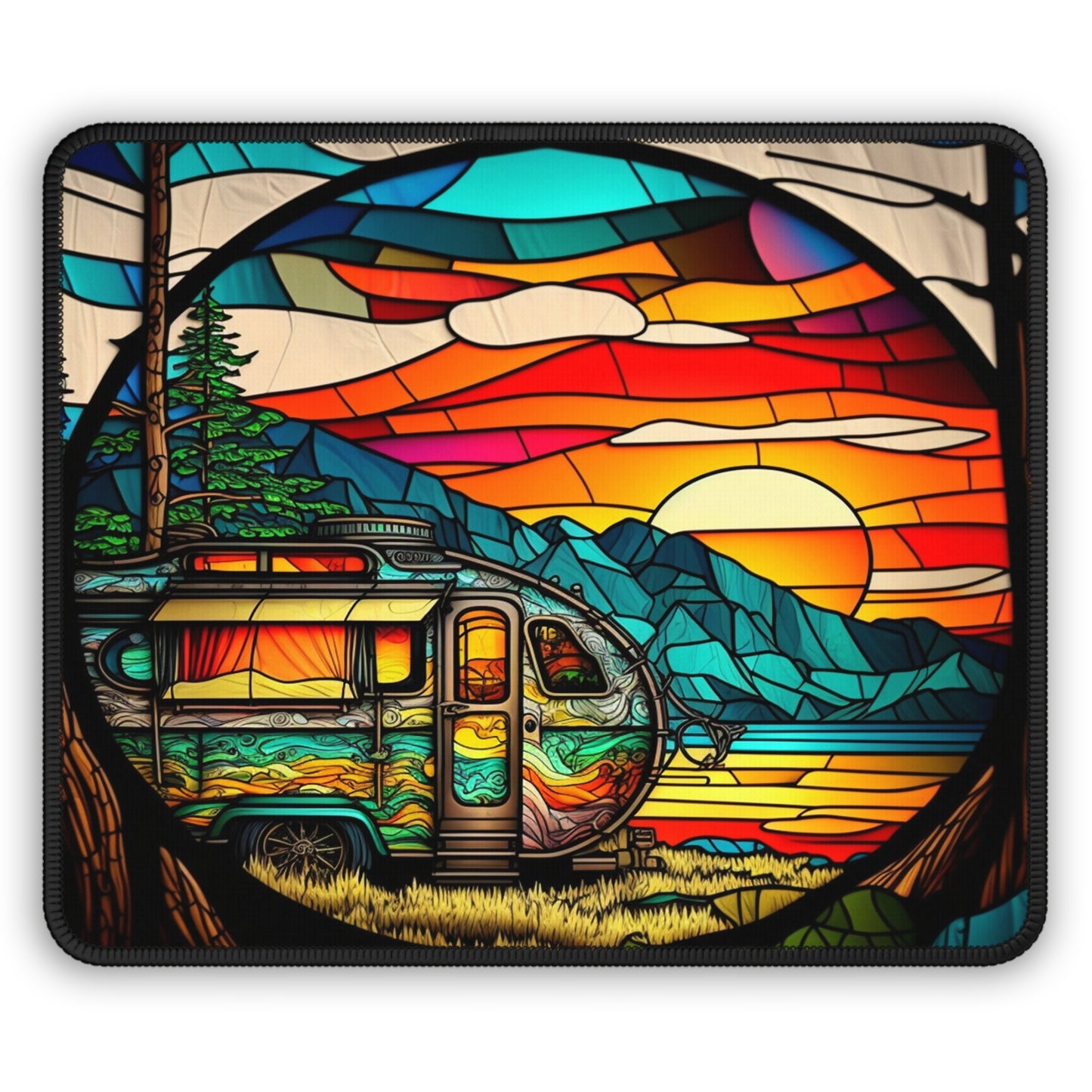 Van Life Sunset Mouse Pad - Cozy Nature Desk Decor with Travel and Freedom Vibes