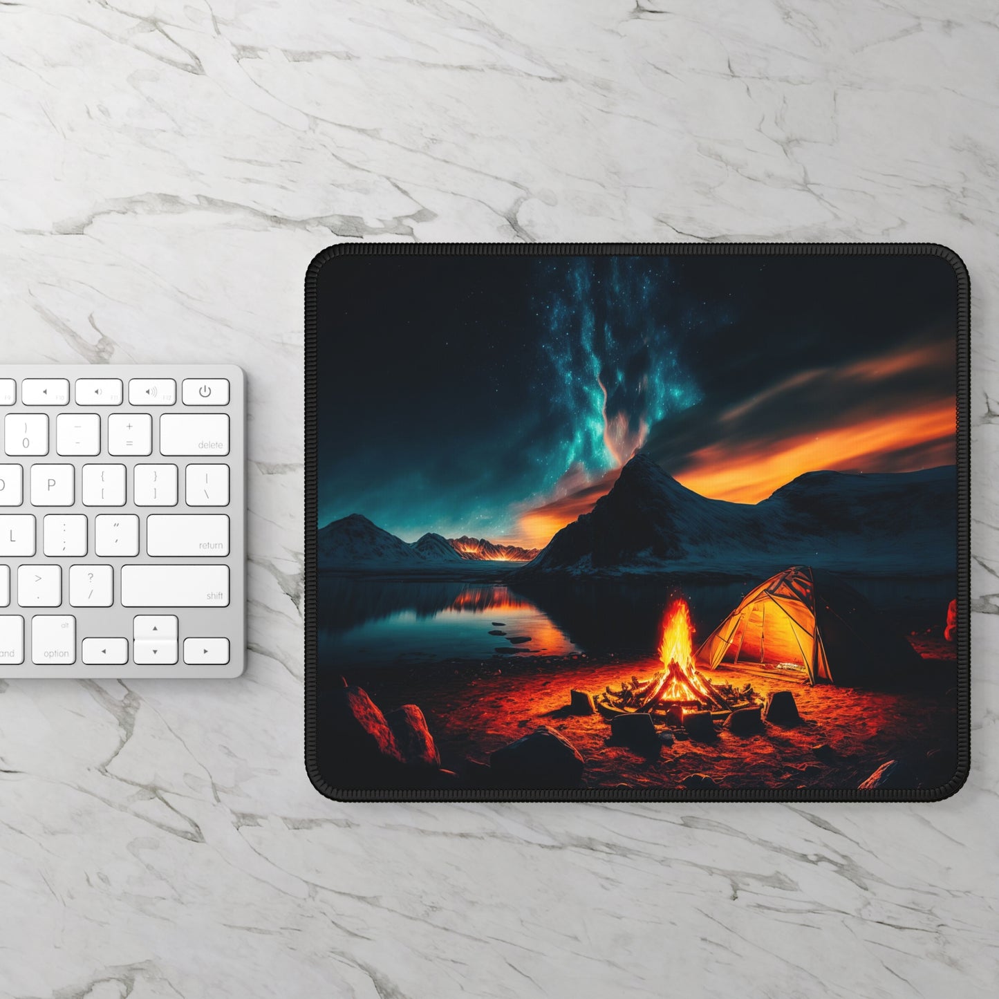Night Campfire Mouse Pad - Cozy Outdoor Desk Decor Inspired by Nature and Quiet Nights