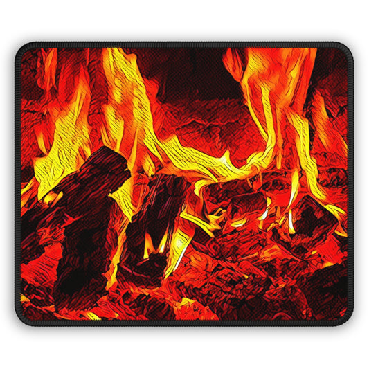 Campfire Texture Mouse Pad - Cozy Outdoor Desk Decor with Warm Firelight Vibes