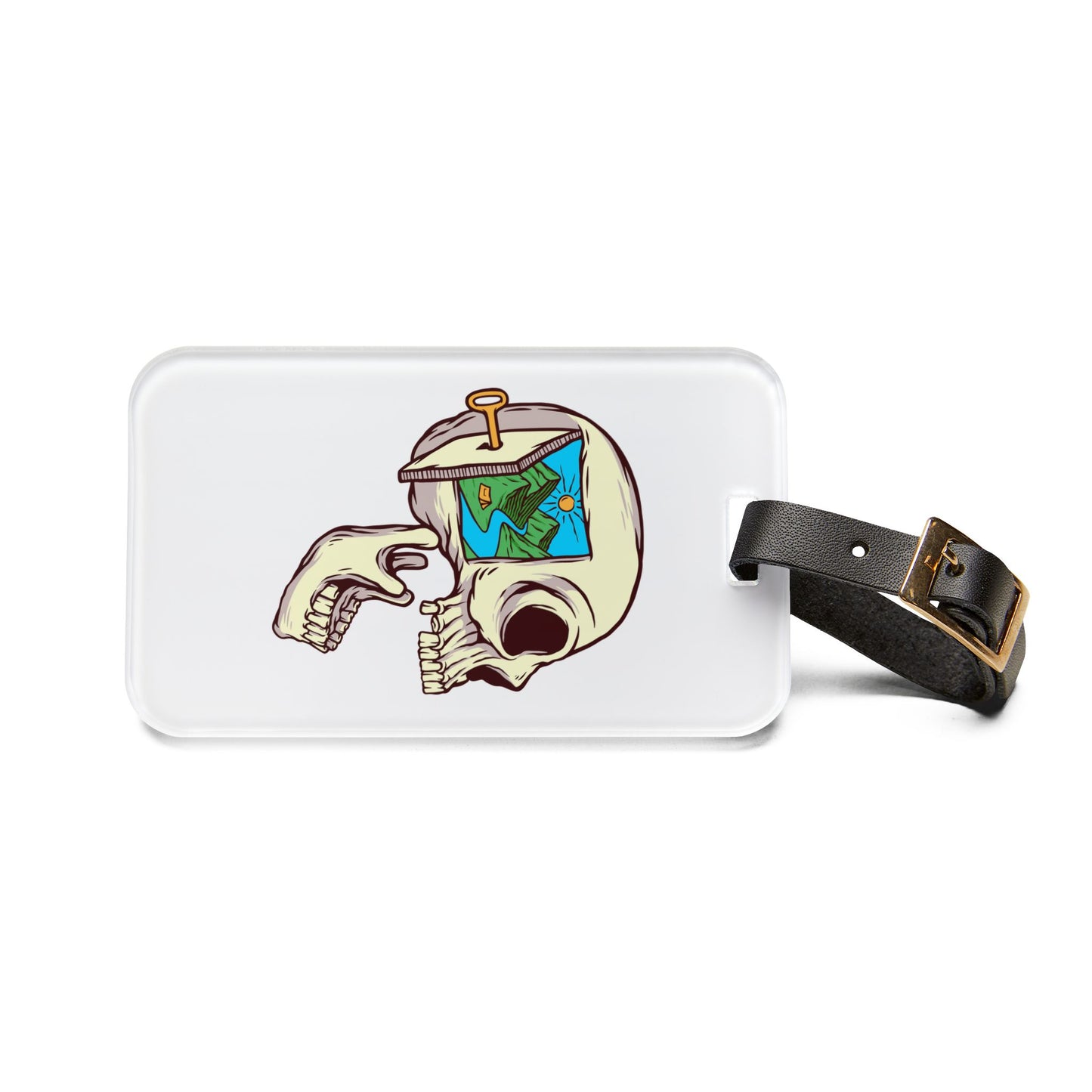Mountain Mind Luggage Tag with Surreal Nature Illustration