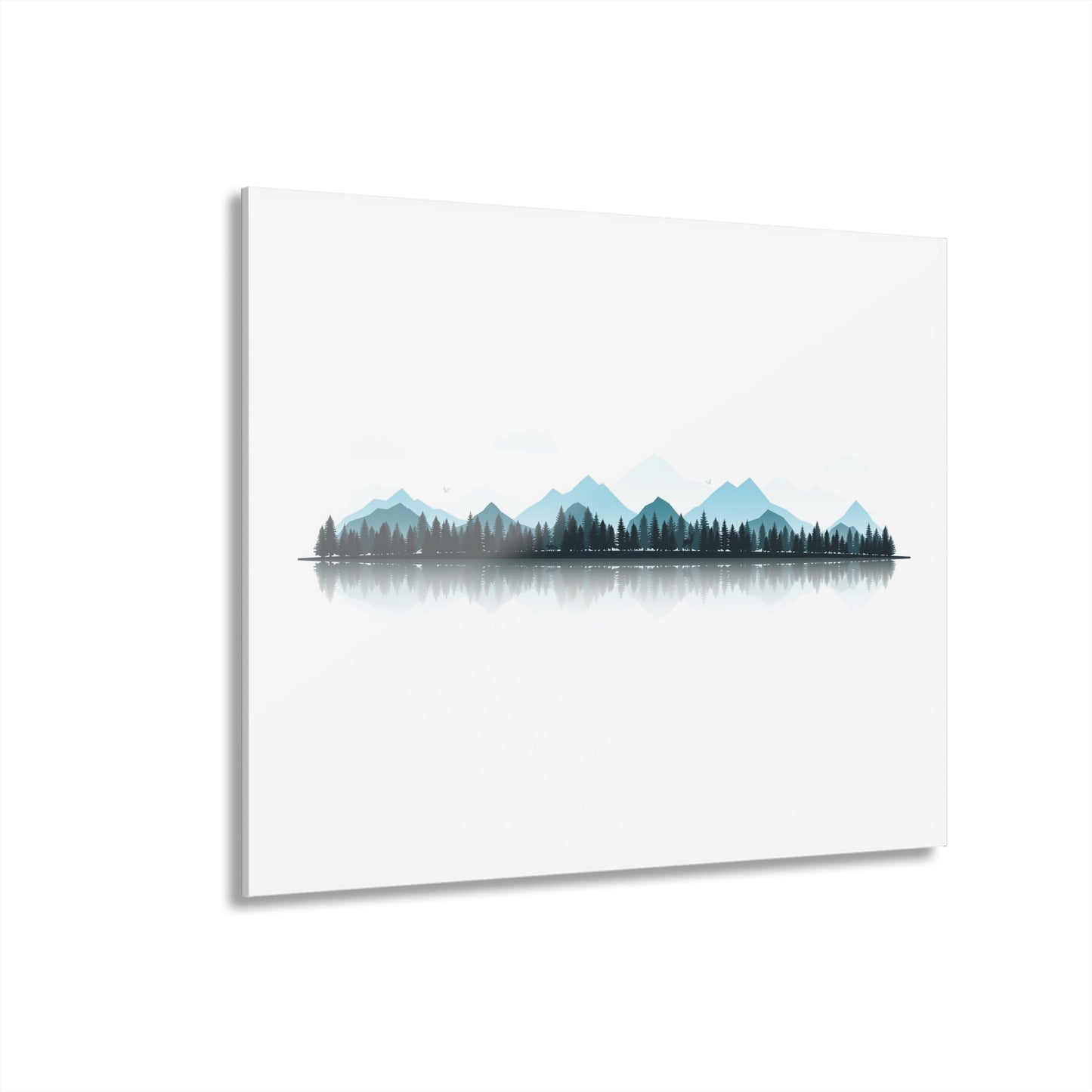 Minimal Mountain Landscape Acrylic Print - Calm Nature Wall Art, Modern Forest Home Decor