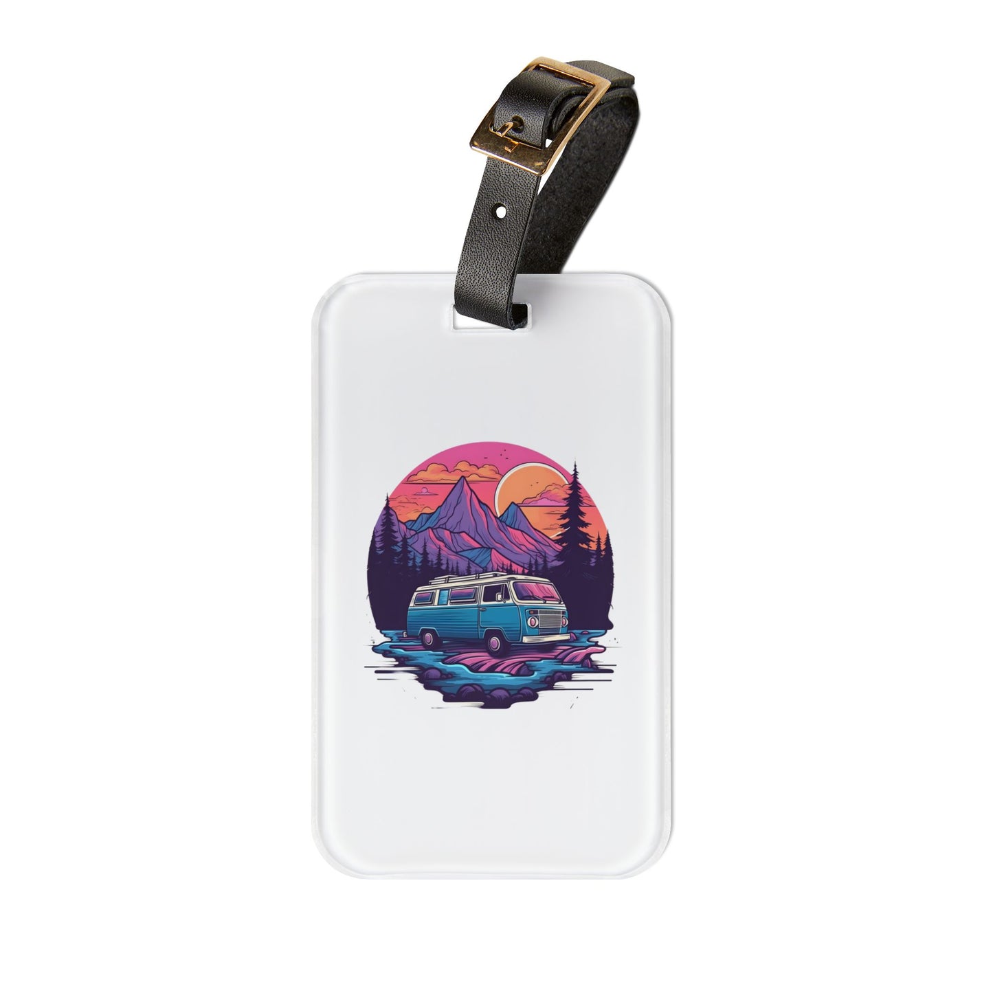 Van Life Luggage Tag - Retro Camper Travel Tag for Road Trips, RV & Adventure Lovers