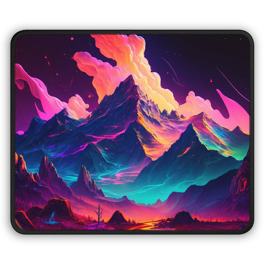 Vibrant Fantasy Mountain Mouse Pad - Cozy Nature Desk Decor with Dreamlike Landscape