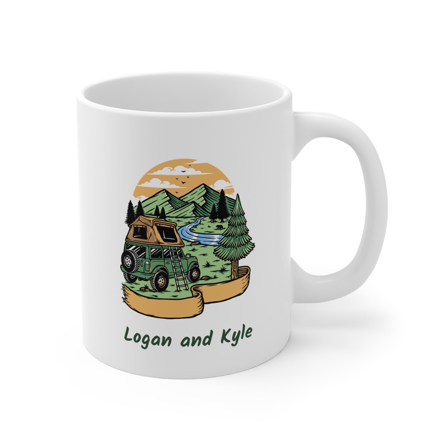 Personalized Overland Adventure Mug - Custom Names 4x4 Camping Coffee Cup