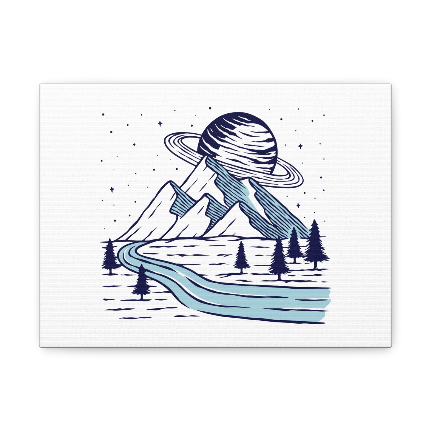 Canvas Wall Art, Silent Night Camping White Night Scene, Matte Stretched 1 25" Print, Home Decor, Gift Idea, Wilderness Nature Decor,