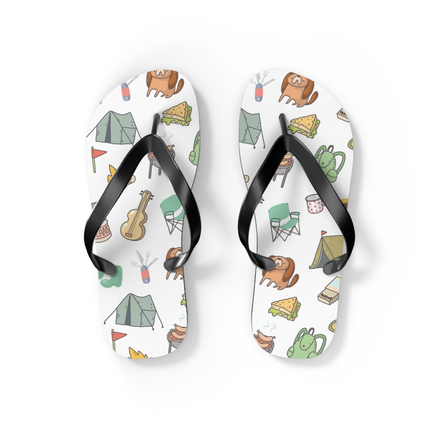Funny Camping Flip Flops - Outdoor Adventure Sandals, Campsite Flip-Flops, Hiking Footwear, Summer Beach Shoes, Camping Gift