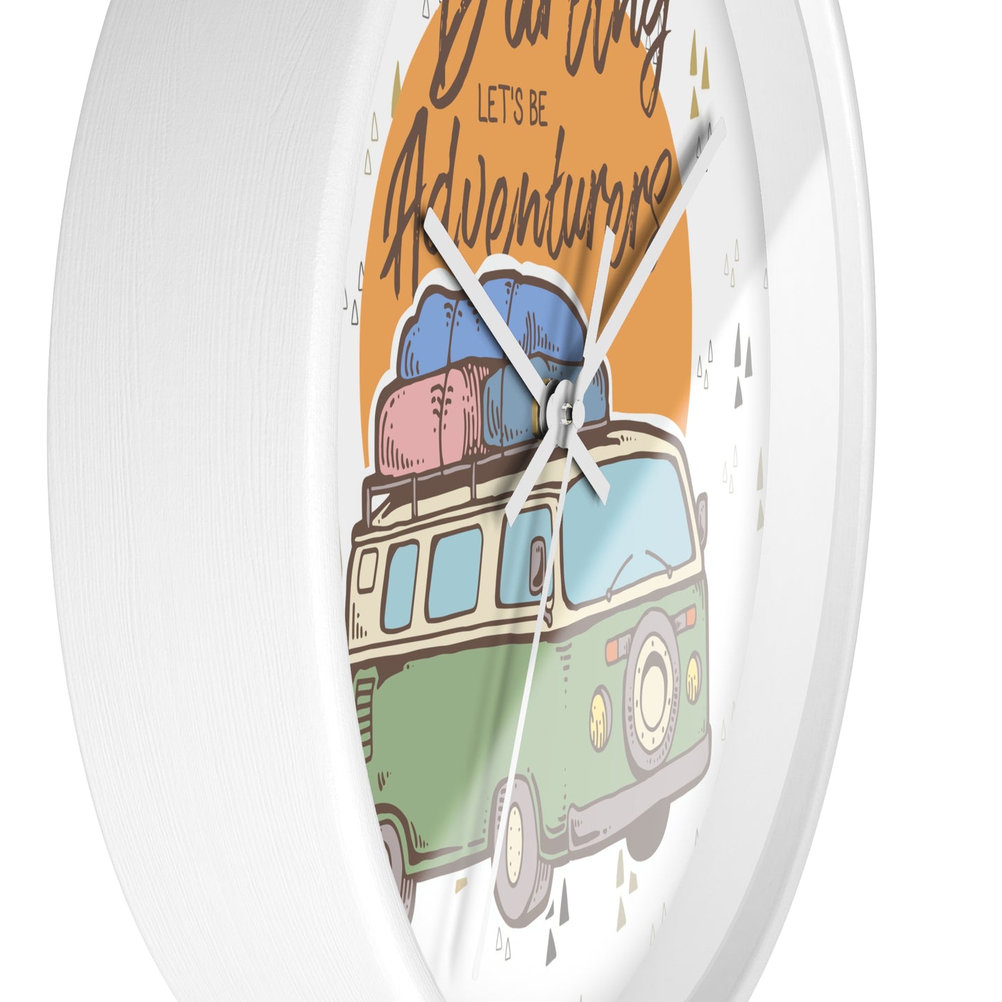 Van Life Wall Clock - Cozy Adventure Home Decor with Retro Travel Illustration