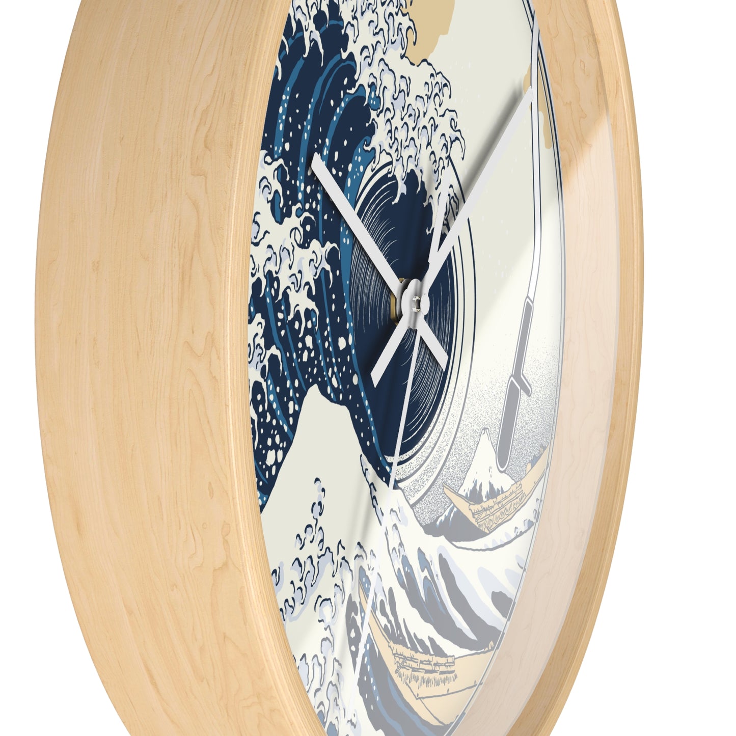 Ocean Wave Vinyl Wall Clock - Cozy Art Home Decor with Sound & Sea Illustration