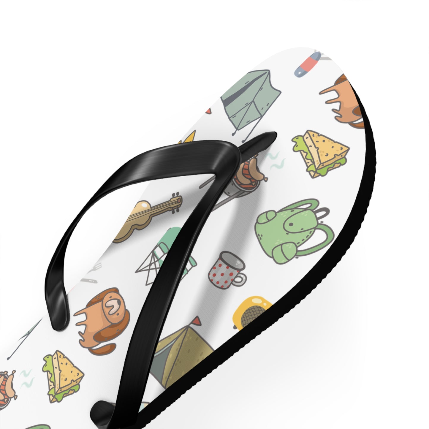 Funny Camping Flip Flops - Outdoor Adventure Sandals, Campsite Flip-Flops, Hiking Footwear, Summer Beach Shoes, Camping Gift