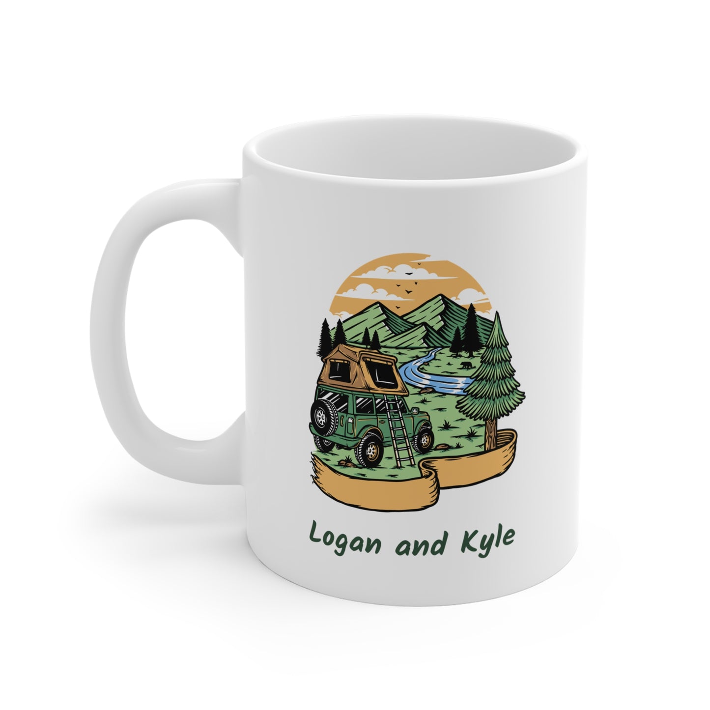 Personalized Overland Adventure Mug - Custom Names 4x4 Camping Coffee Cup