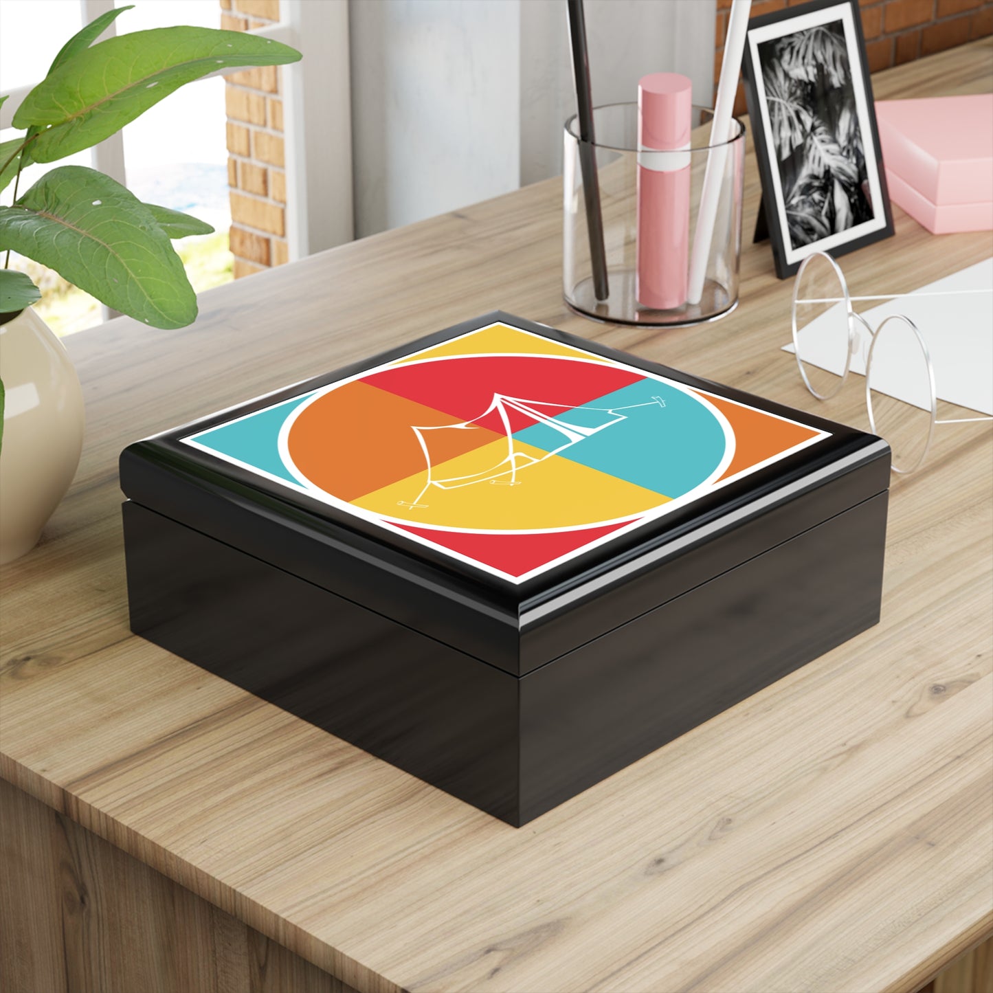 Minimal Camping Jewelry Box - Geometric Tent Design, Adventure Inspired Keepsake Box