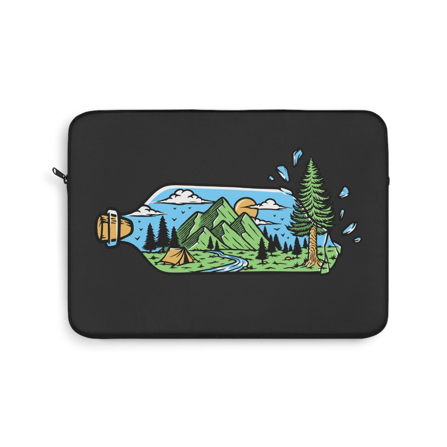 Adventure in a Bottle Laptop Sleeve - Nature Illustration Protective Case for Travelers & Outdoor Souls