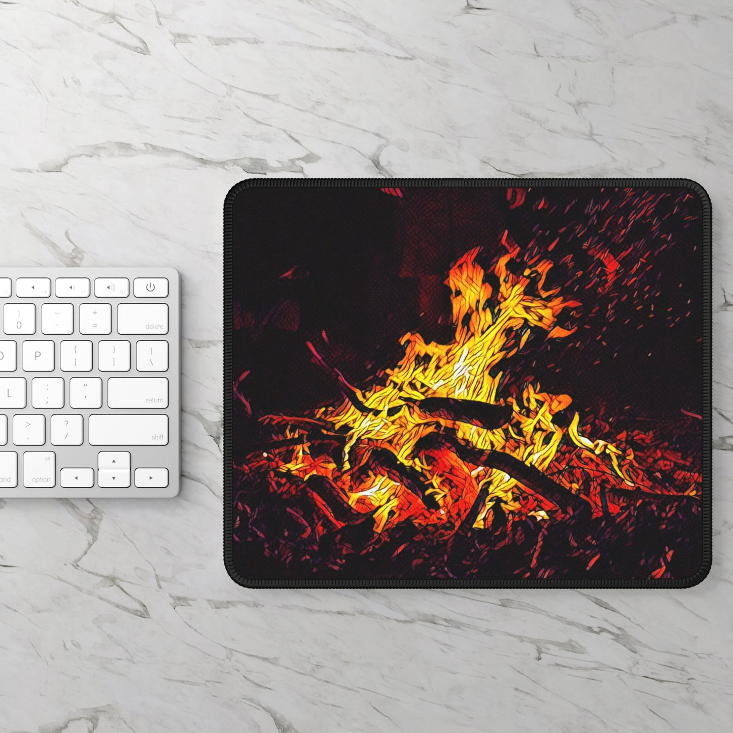 Campfire Glow Mouse Pad - Cozy Outdoor Desk Decor Inspired by Warm Night Moments