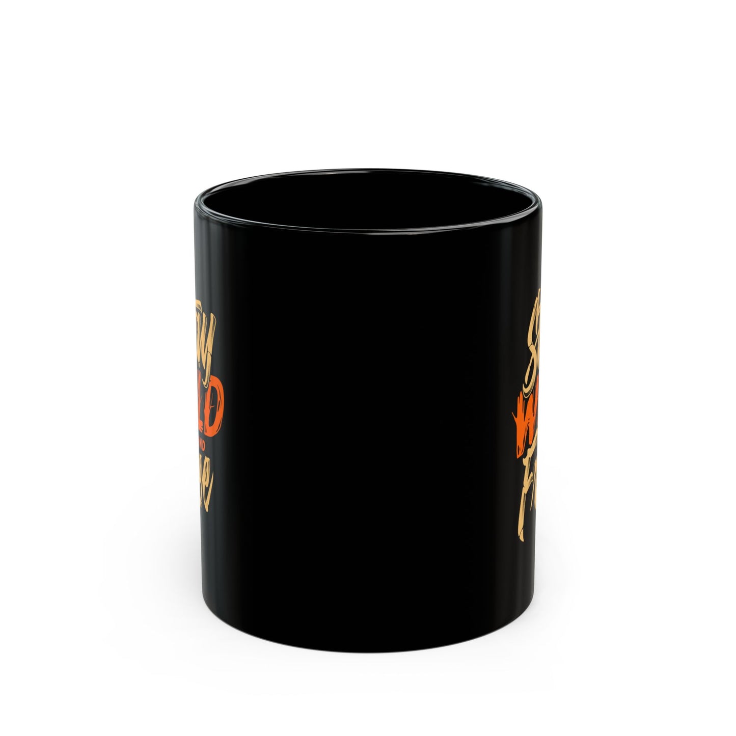 Stay Wild and Free Black Mug - Adventure Quote Coffee Mug for Outdoor & Freedom Lovers