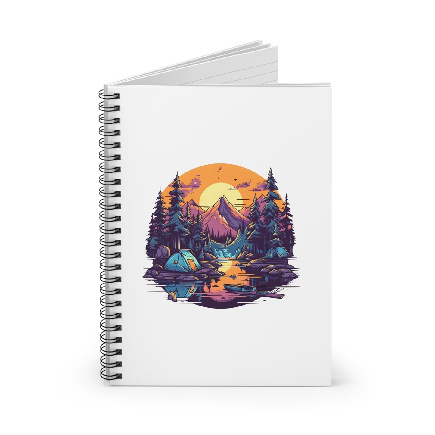 Camping at Sunset Spiral Notebook - Outdoor Adventure Journal for Campers, Nature Lovers & Wanderers