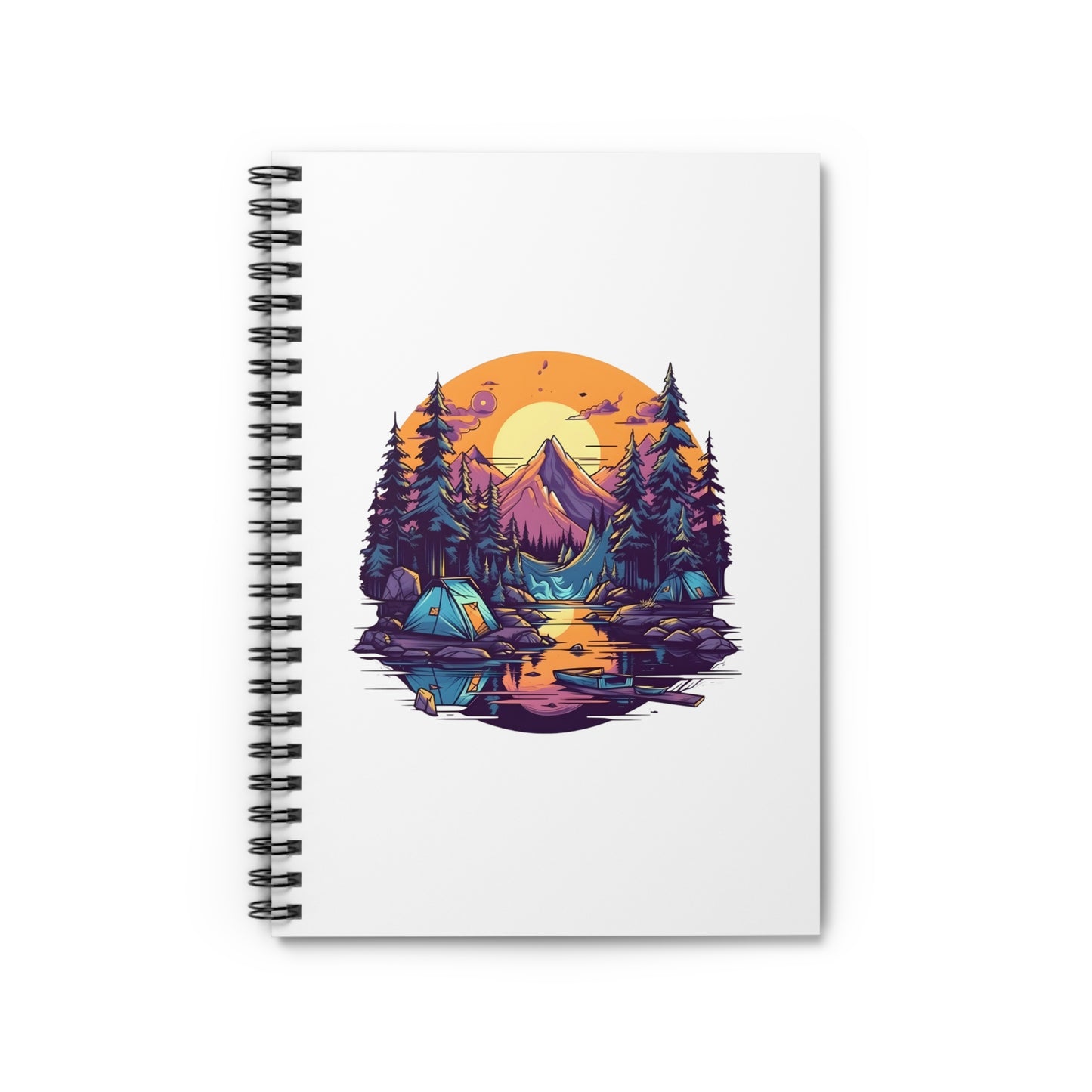 Camping at Sunset Spiral Notebook - Outdoor Adventure Journal for Campers, Nature Lovers & Wanderers