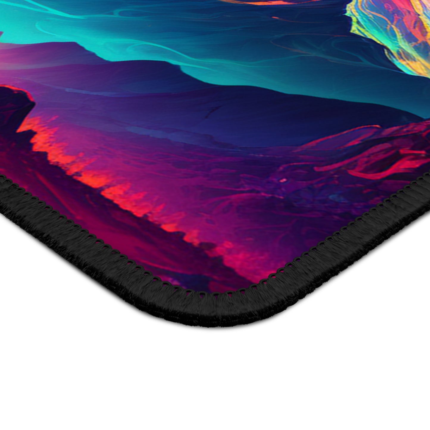 Vibrant Fantasy Mountain Mouse Pad - Cozy Nature Desk Decor with Dreamlike Landscape