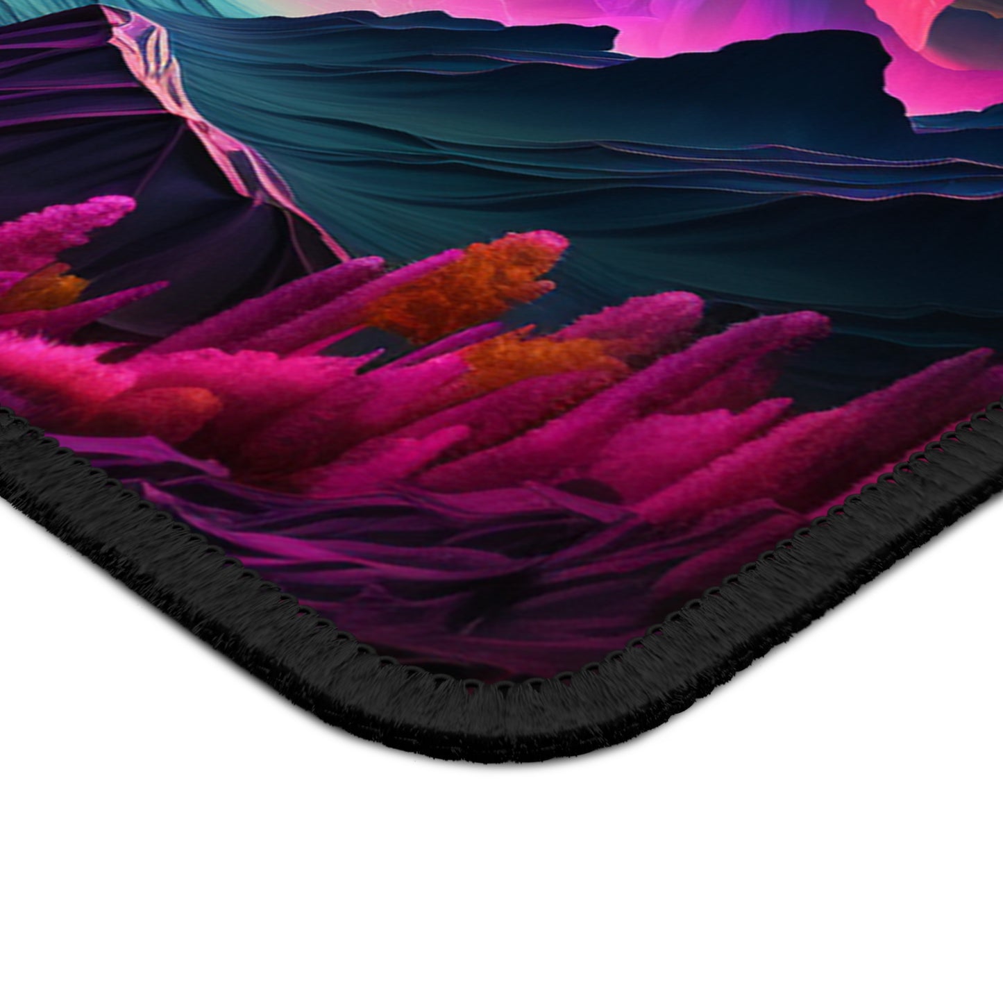 Dreamy Mountain Night Mouse Pad - Cozy Nature Desk Decor with Colorful Fantasy Landscape