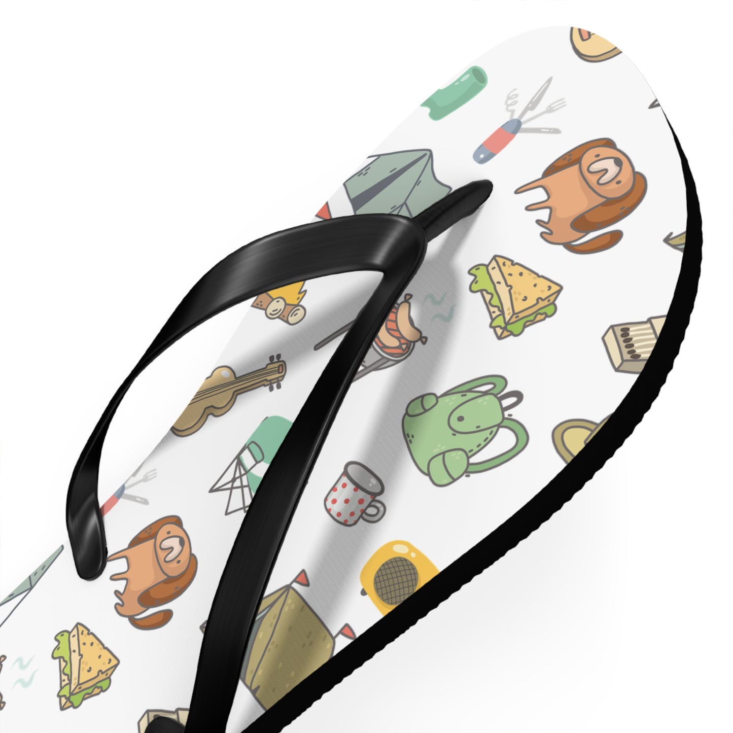 Funny Camping Flip Flops - Outdoor Adventure Sandals, Campsite Flip-Flops, Hiking Footwear, Summer Beach Shoes, Camping Gift