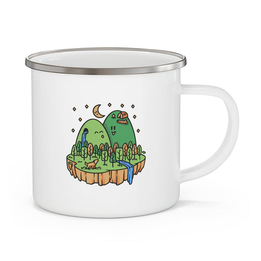 Cute Nature Enamel Camping Mug - Cozy Outdoor Coffee Mug for Campfire Mornings, Hiking & Nature Lovers