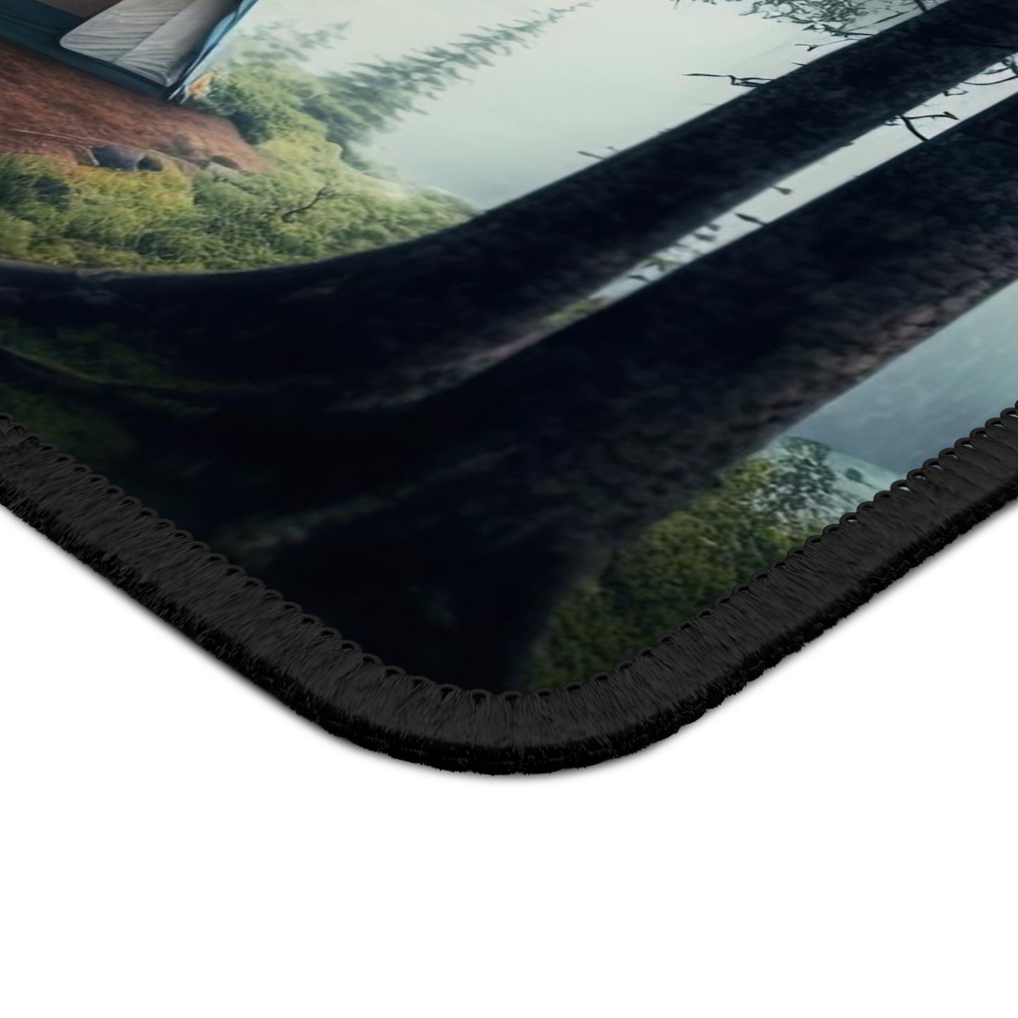 Misty Forest Camping Mouse Pad - Cozy Nature Desk Decor with Calm Outdoor Atmosphere