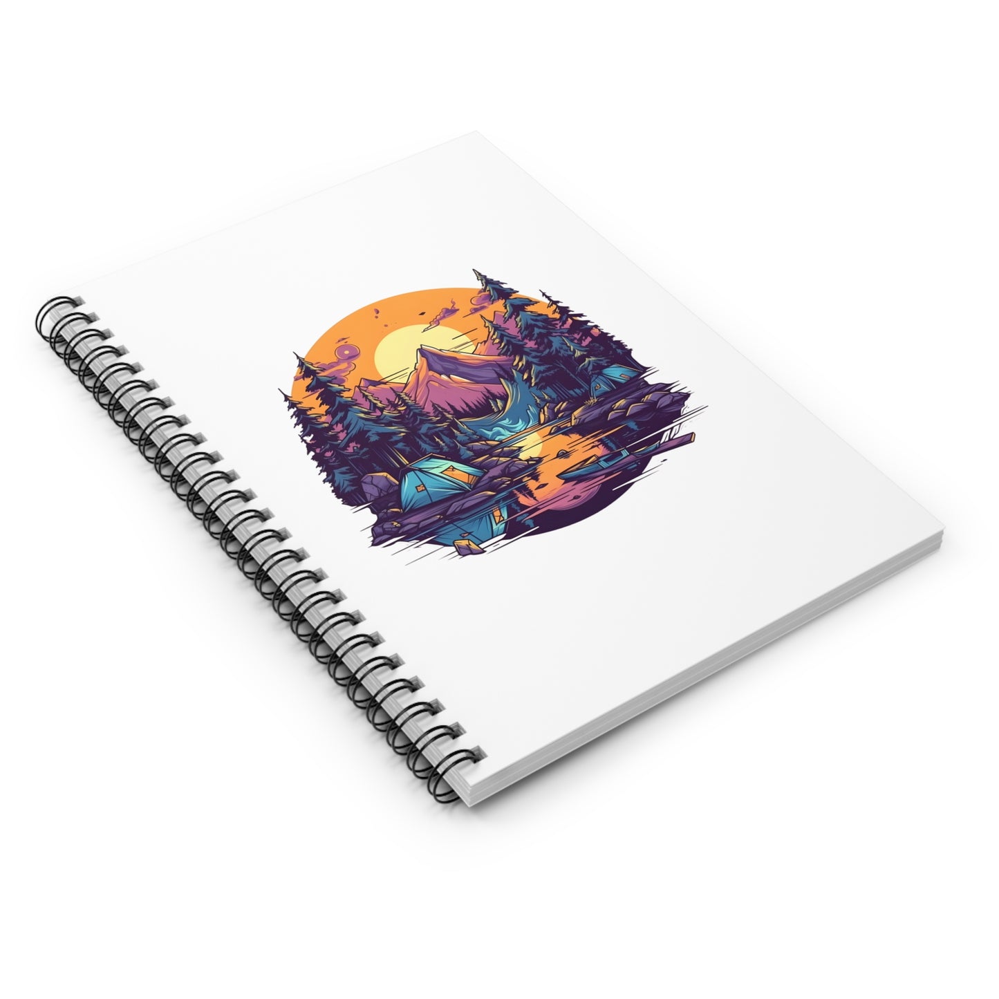 Camping at Sunset Spiral Notebook - Outdoor Adventure Journal for Campers, Nature Lovers & Wanderers
