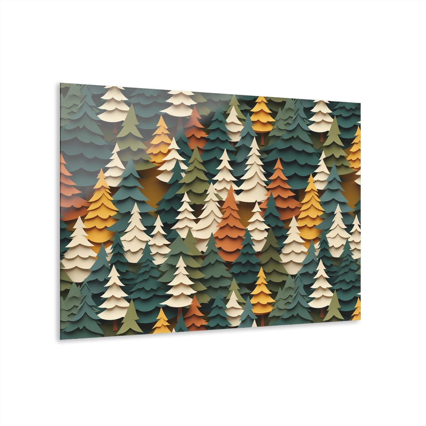 Forest Tree Pattern Acrylic Print - Cozy Woodland Wall Art, Nature Inspired Home Decor