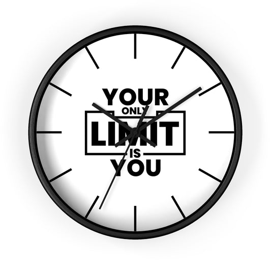 Your Only Limit Is You Wall Clock - Motivational Quote Clock, Minimal Modern Home Decor