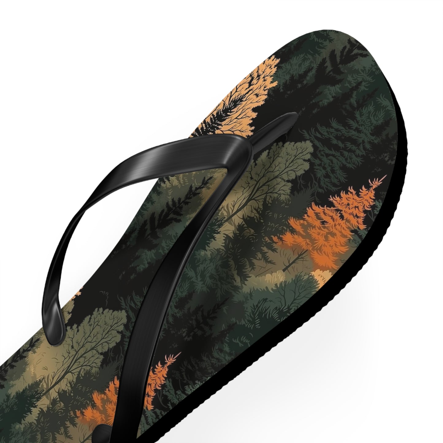 Forest Pattern Flip Flops - Nature Inspired Summer Sandals for Outdoor & Everyday Wear