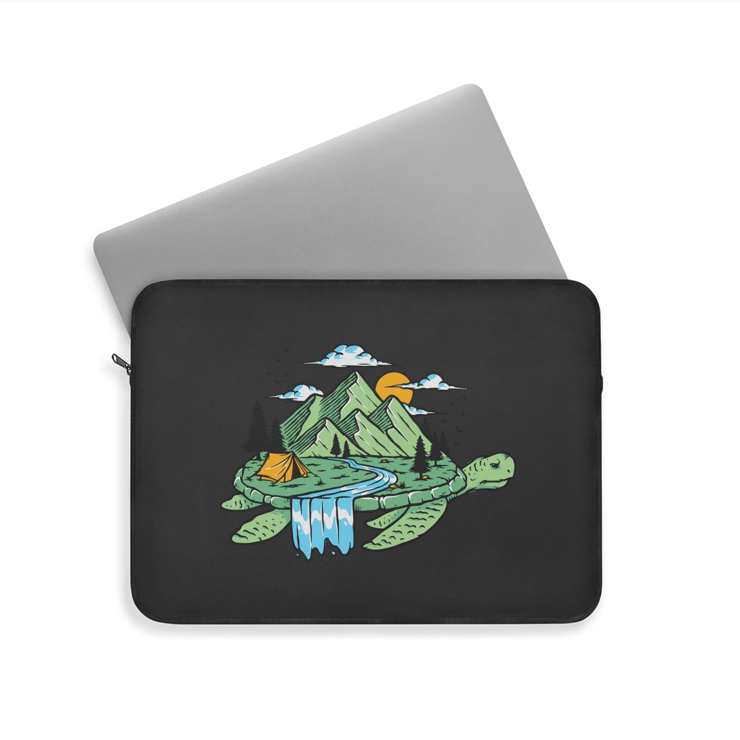 Nature on a Turtle Laptop Sleeve - Whimsical Outdoor Protective Case for Nature Lovers & Dreamers