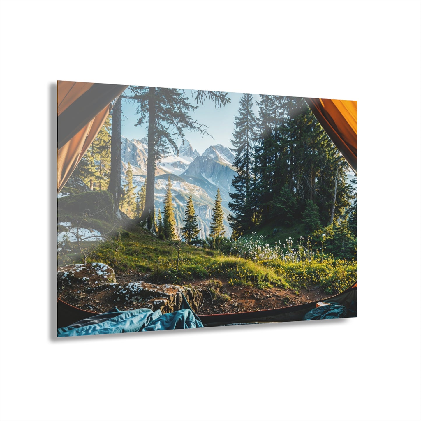Mountain Wall Art – View From Tent Acrylic Print - Nature Landscape Decor