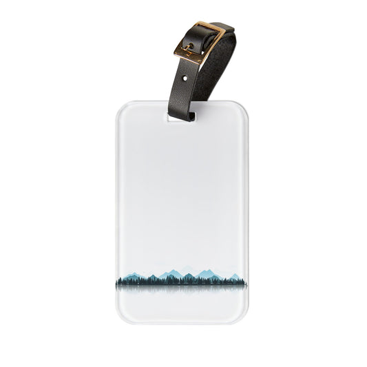 Minimalist Mountain Luggage Tag - Scenic Nature Travel Tag for Calm Travelers, Hiking & Road Trips